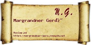 Margrandner Gerő névjegykártya